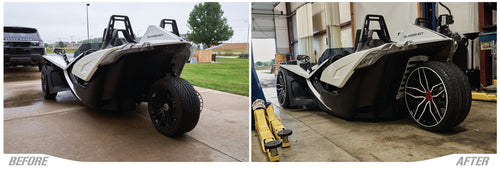 2019 Polaris Slingshot Before and after air ride and wheels