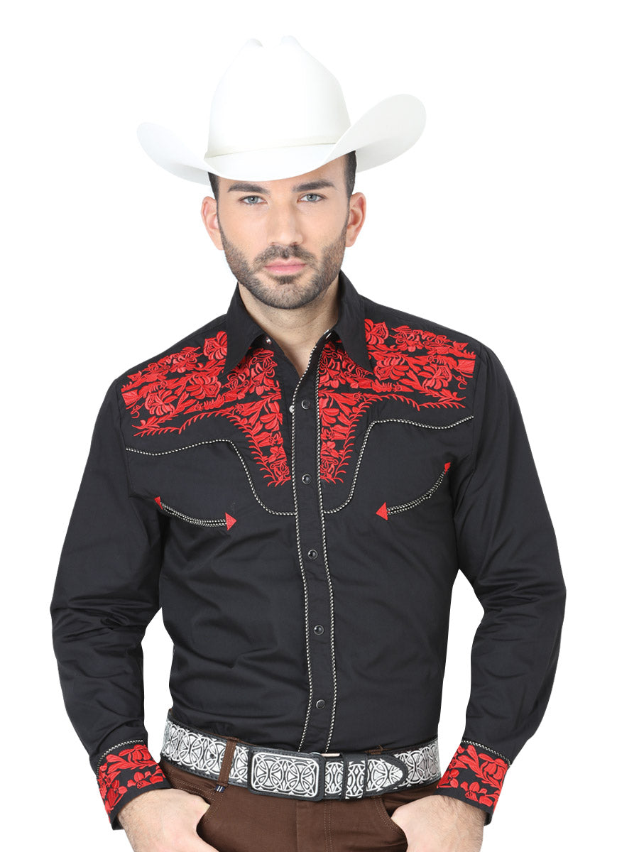 Long Sleeve Embroidered Denim Shirt - Western Shirt – Don Max