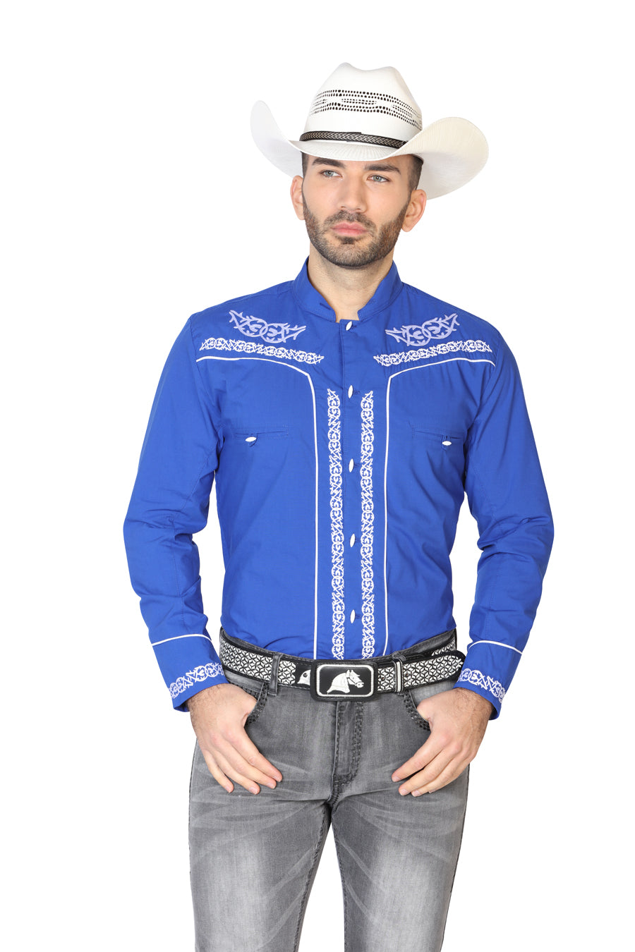 Camisa Vaquera Charra Bordada Manga Larga - Western Shirt – Don Max