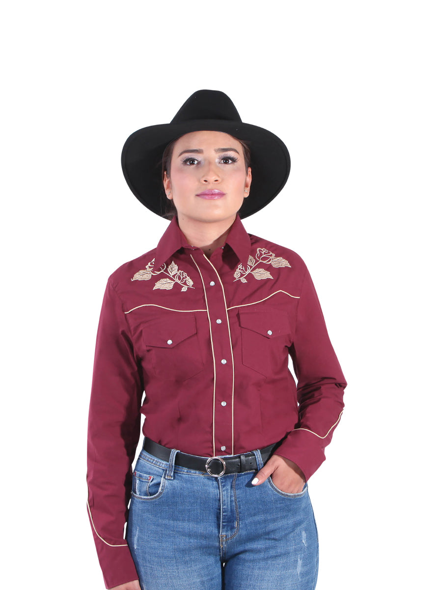 camisa color vino para mujer