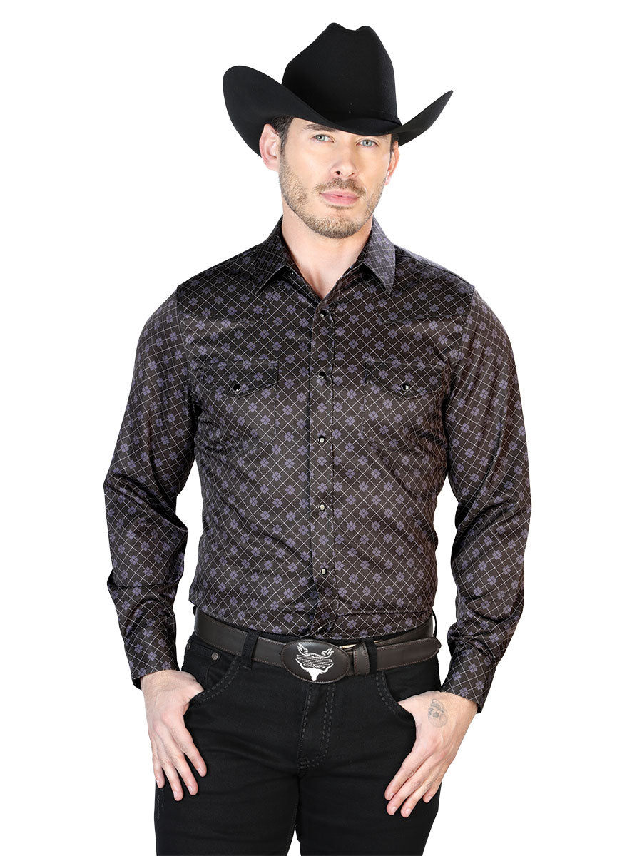 Printed Long Sleeve Buttoned Denim Shirt - Western Shirt – Don Max
