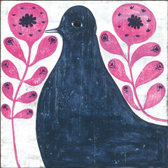 Black Bird In Flowers Art Print | Happy Go Lucky Home & Her