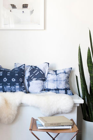 Shibori cushions featured on www.apartmenttherapy.com