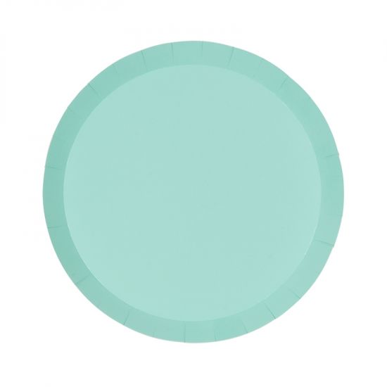 mint green plastic plates