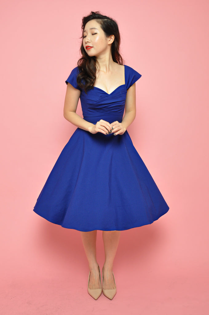 cobalt blue swing dress