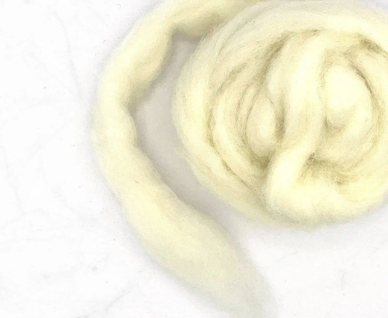 Carded White Corriedale Sliver Carded Wool WoW