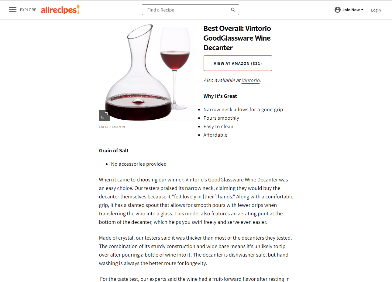 Best Overall: Vintorio GoodGlassware Wine Decanter