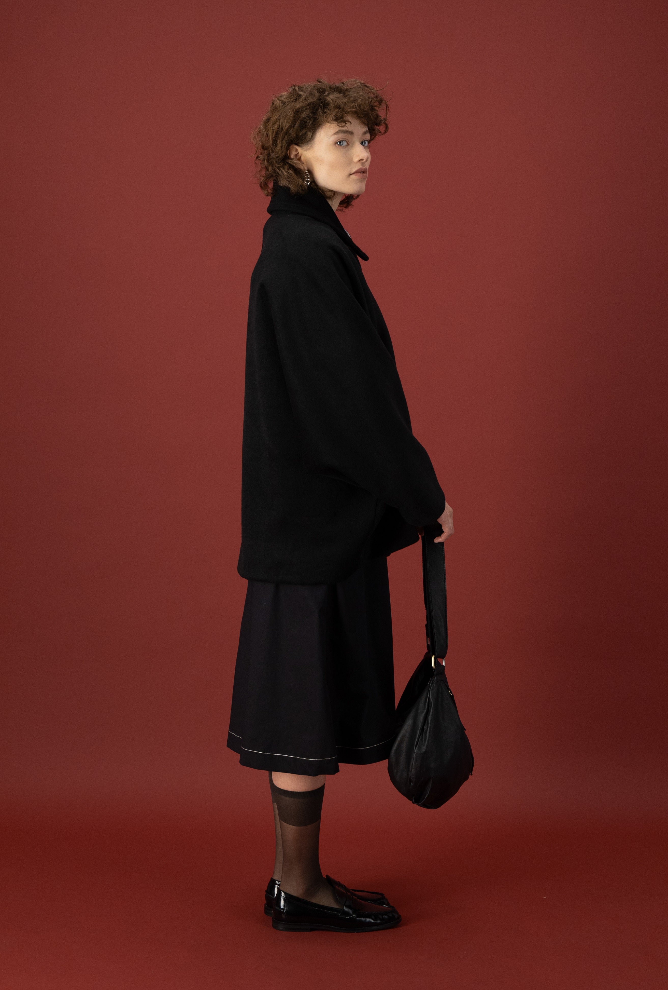 Priscilla Cape Coat, Black