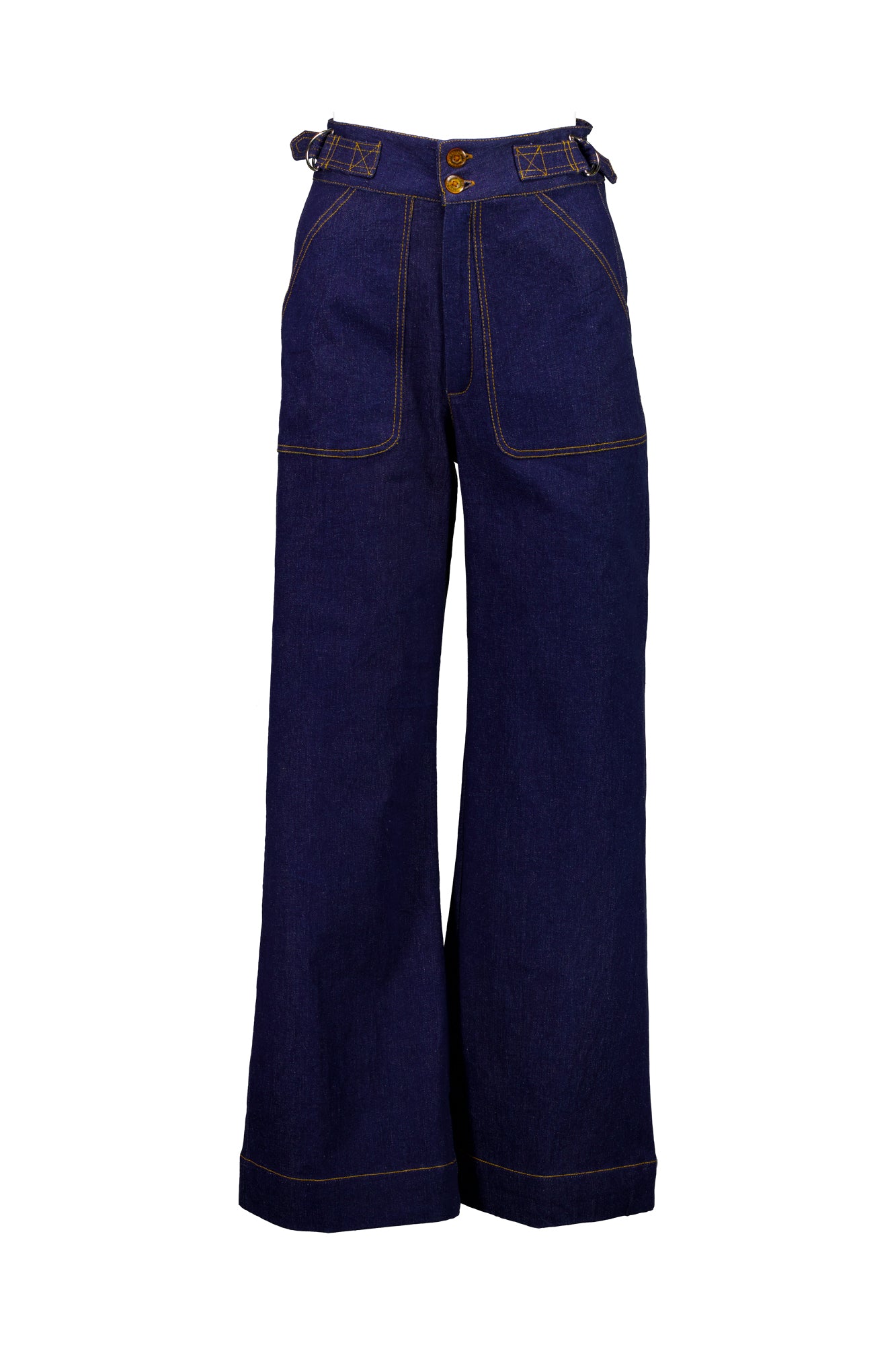 Side Tab Pant in Blue Denim