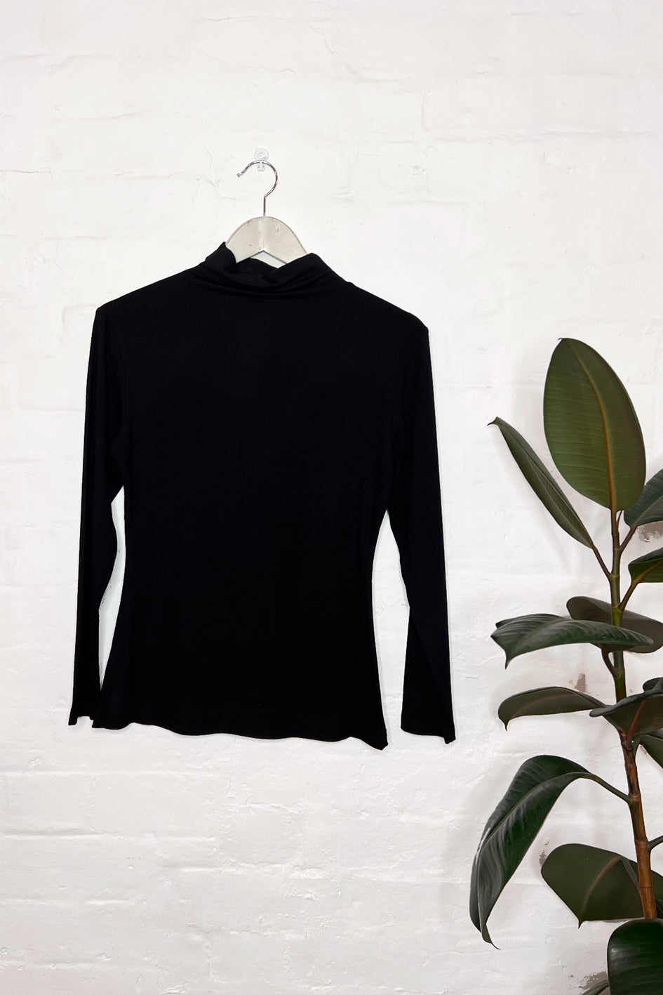 Knit Funnel Top | Brown & Black