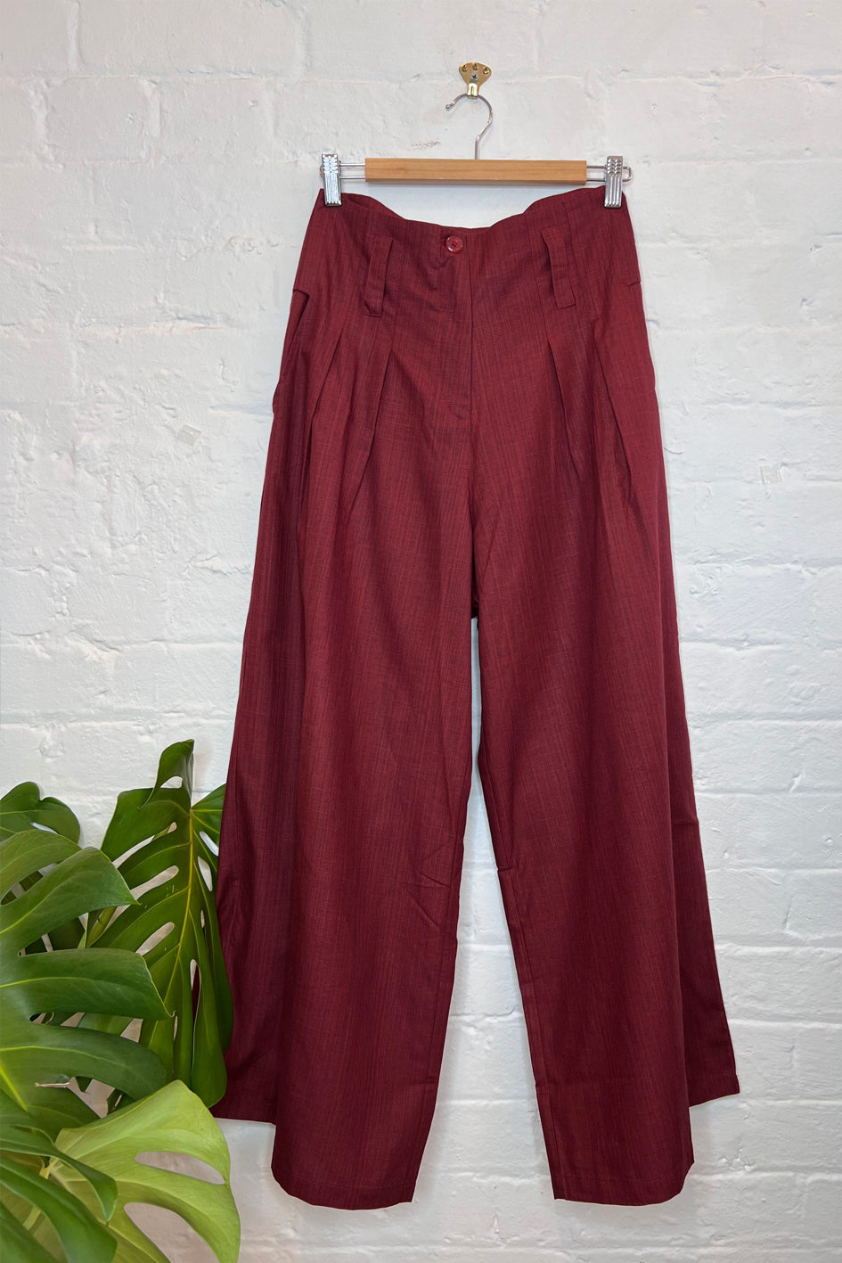 Soft Wide Pant in Berry