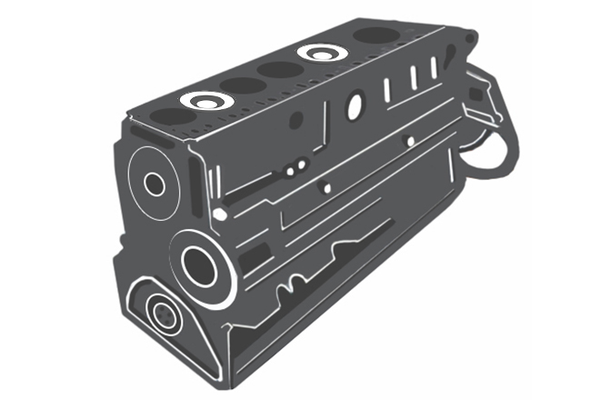 Shortblock without cylinder head / Rumpfmotor (Shortblock) ohne Zylinderkopf