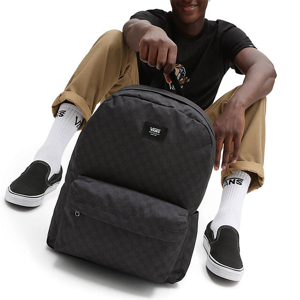 Old Skool Check Backpack - One Size - Black/Charcoal - firstmasonicdistrict