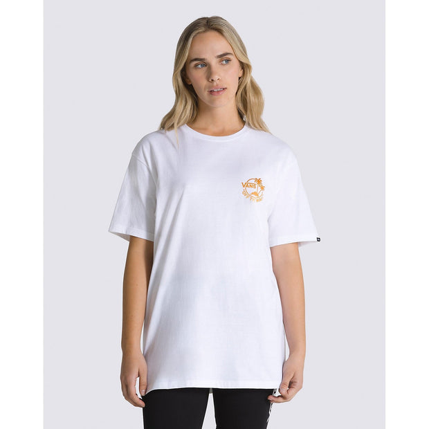 Classic Mini Dual Palm Tee - Mens Short Sleeve T-Shirt - White/Harvest Pumpkin