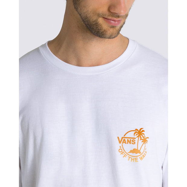 Classic Mini Dual Palm Tee - Mens Short Sleeve T-Shirt - White/Harvest Pumpkin