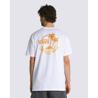 Classic Mini Dual Palm Tee - Mens Short Sleeve T-Shirt - White/Harvest Pumpkin