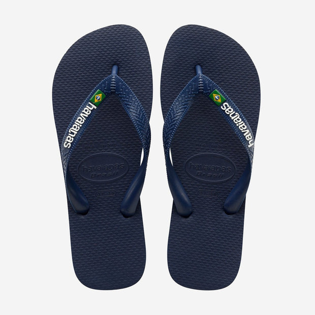 Brasil Logo Mens Flip Flops - Marinho Navy Blue - firstmasonicdistrict