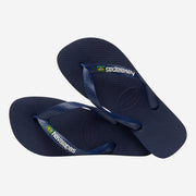 Brasil Logo Mens Flip Flops - Marinho Navy Blue - firstmasonicdistrict