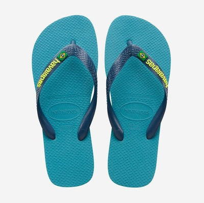 Hav. Brasil Logo | Nautical Blue | Flip Flops - firstmasonicdistrict