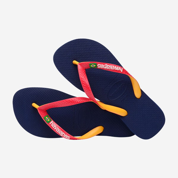 Havaianas Brasil Mix - Mens Flip Flops - Navy Blue/Ruby Red - firstmasonicdistrict