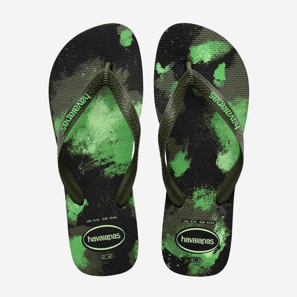 Havaianas Top Camu - Mens Flip Flops - Black/Moss - firstmasonicdistrict