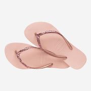 Havaianas Slim Glitter II - Womens Flip Flops - Ballet Rose/Golden Blush - firstmasonicdistrict