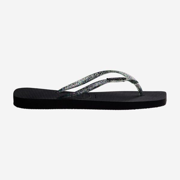 Havaianas Square Logo Metallic - Womens Flip Flops - Black - firstmasonicdistrict