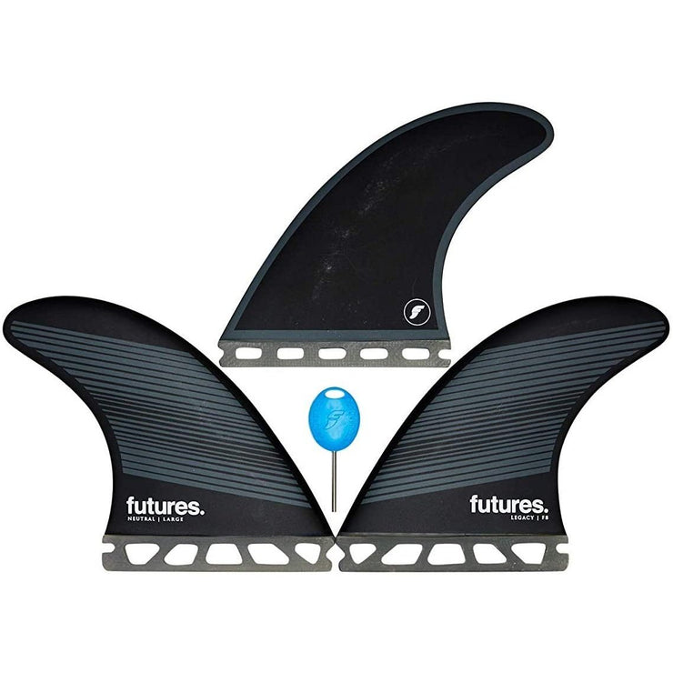 F8 Honeycomb Thruster Fin | Grey/Black | Large | Board Fin - firstmasonicdistrict