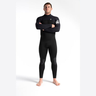 Session 5:4:3 mm Mens Winter Wetsuit - Back Zip - Black Black Diamond - firstmasonicdistrict