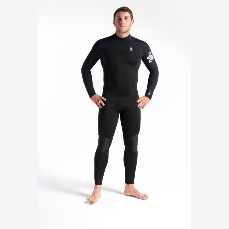 Session 5:4:3 mm Mens Winter Wetsuit - Back Zip - Black Black Diamond - firstmasonicdistrict