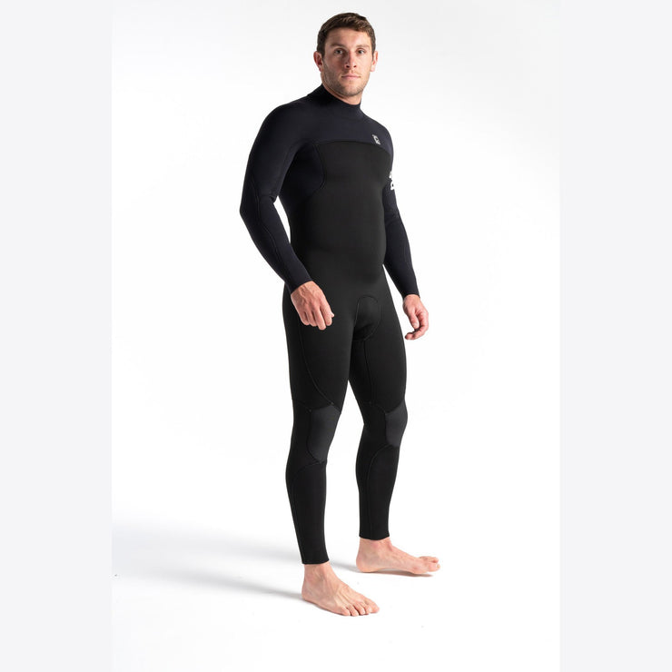 Session 5:4:3 mm Mens Winter Wetsuit - Back Zip - Black Black Diamond - firstmasonicdistrict