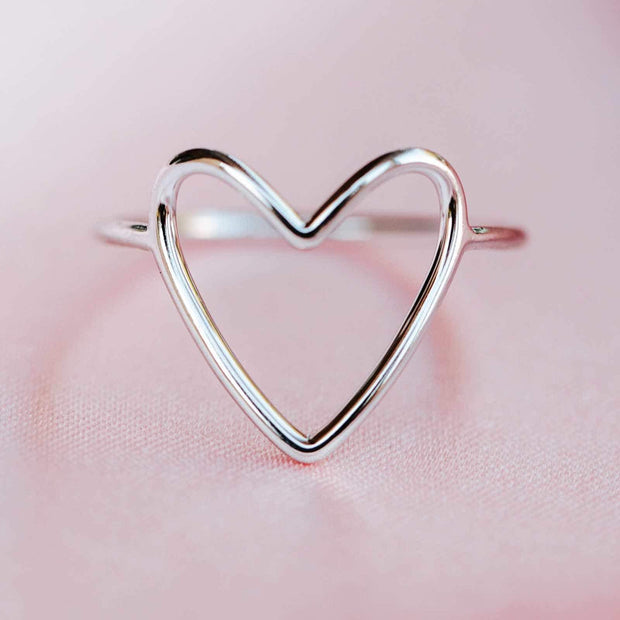 Big Heart Band Ring | Silver - firstmasonicdistrict