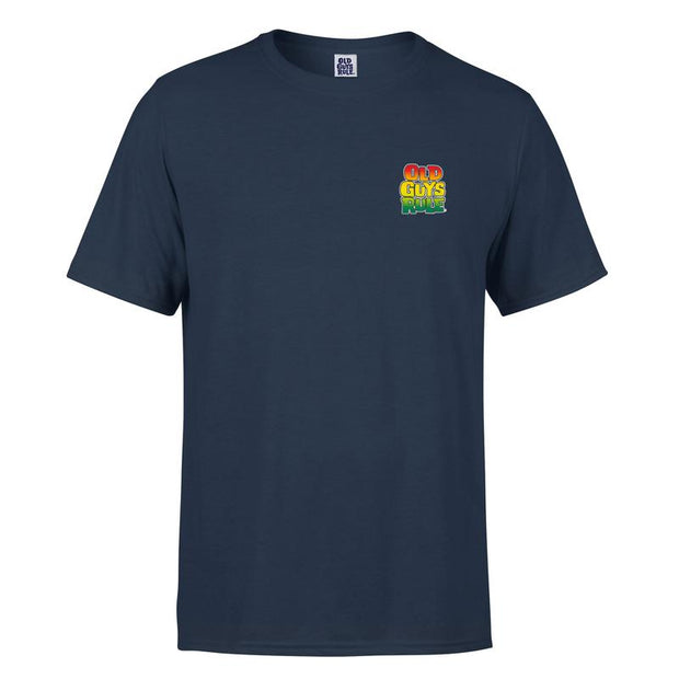 Stacked Logo HalfTone - Mens T-Shirt - Blue Dusk - firstmasonicdistrict