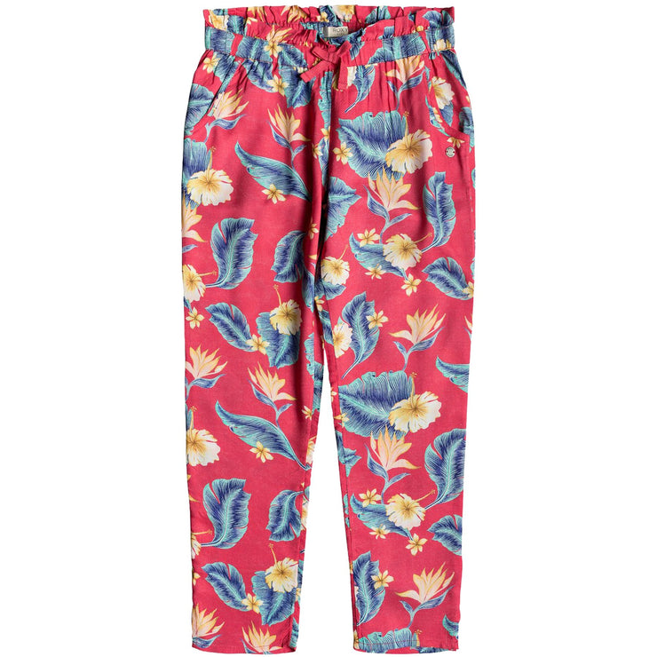 Surf Shop, Surf Clothing, Roxy, Happiest Day Viscose Trousers, Pants, Barberry Tropical Love Pink