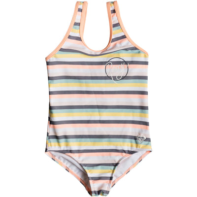 Surf Shop, Surf Clothing, Roxy, Lets Go Surfing One Piece Swimsuit, Bikinis, Salmon Candy Stripes