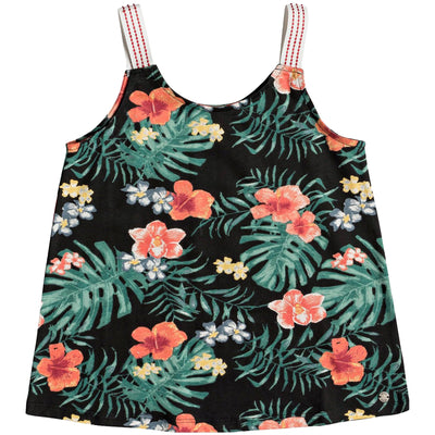 Surf Shop, Surf Clothing, Roxy, Spirit Bird Vest Top, Tshirt, Anthracite Hibiscus Twist