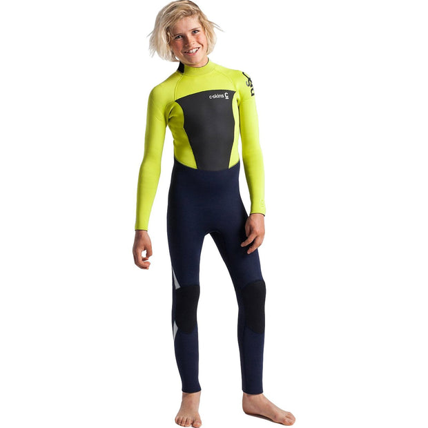 Surf Shop, Surf Hardware, C-Skins, Legend 5/4/3 Junior Back Zip Steamer, Wetsuit, Slate/Flash Green/Silver