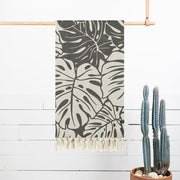 Tarovine Black Cotton Turkish Beach Towel - firstmasonicdistrict