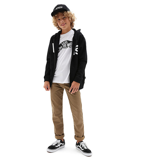 Boys Vans Classic Zip Hoodie / Black/White - firstmasonicdistrict