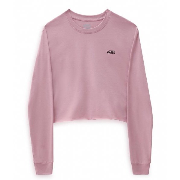 Womens Junior V Long Sleeve Crop Top / Lilas Pink - firstmasonicdistrict