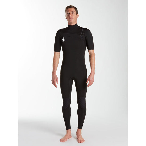 Modulator 2/2 Short Sleeve Chest Zip Spring Wetsuit - Black - firstmasonicdistrict