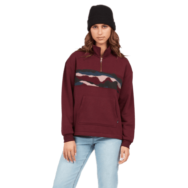 STD Stacked Mock Neck Sweatshirt / Burgundy - firstmasonicdistrict