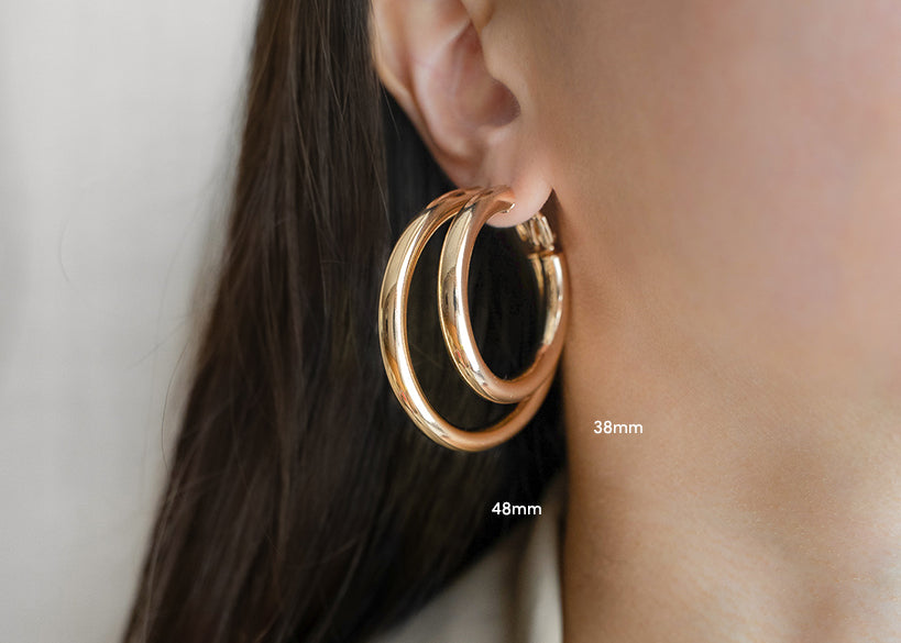 kyo 38mm and 48mm statement hoops - thehexad