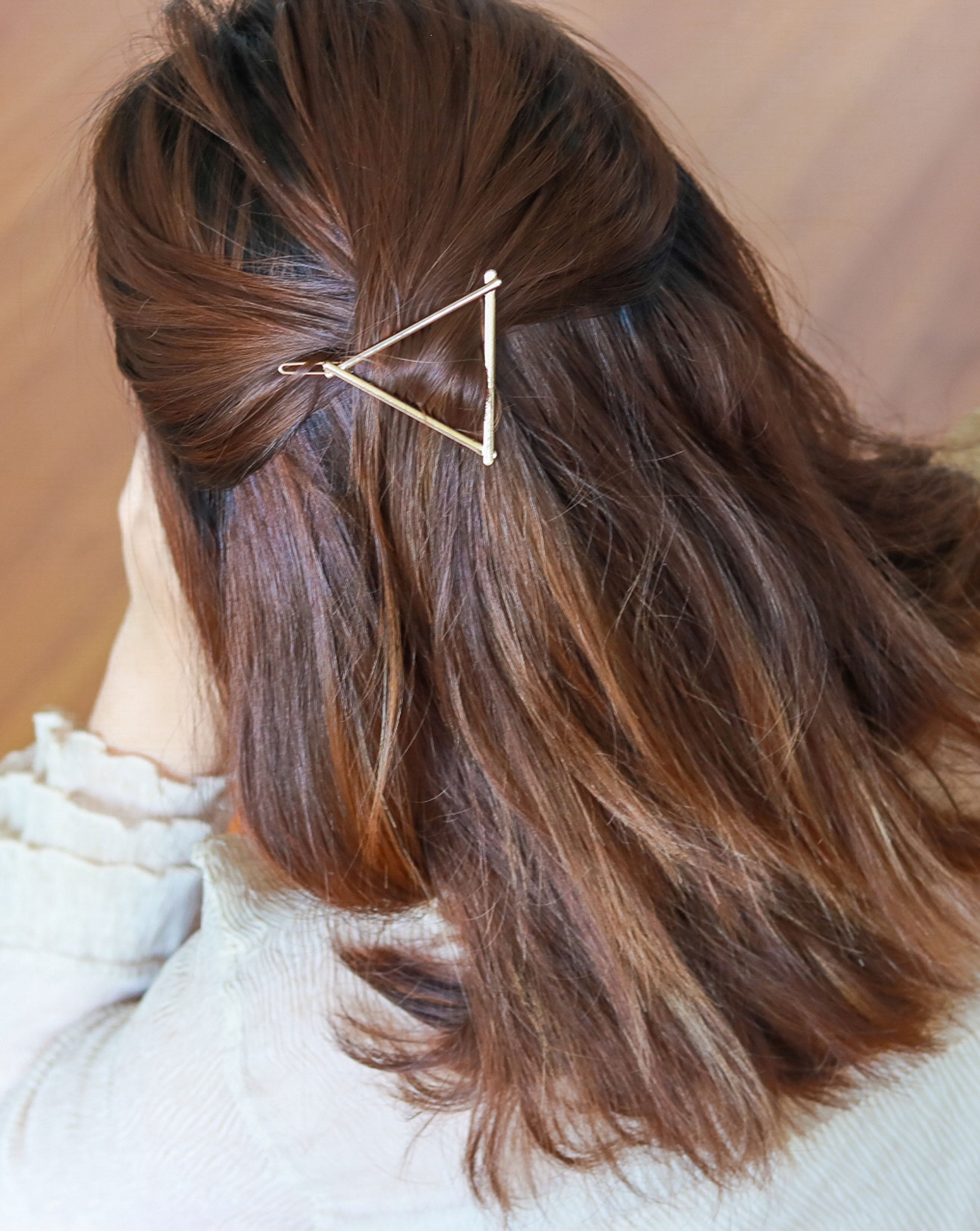 gold triangle hair clip