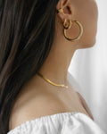 chunky kiyo clicker gold hoop earrings
