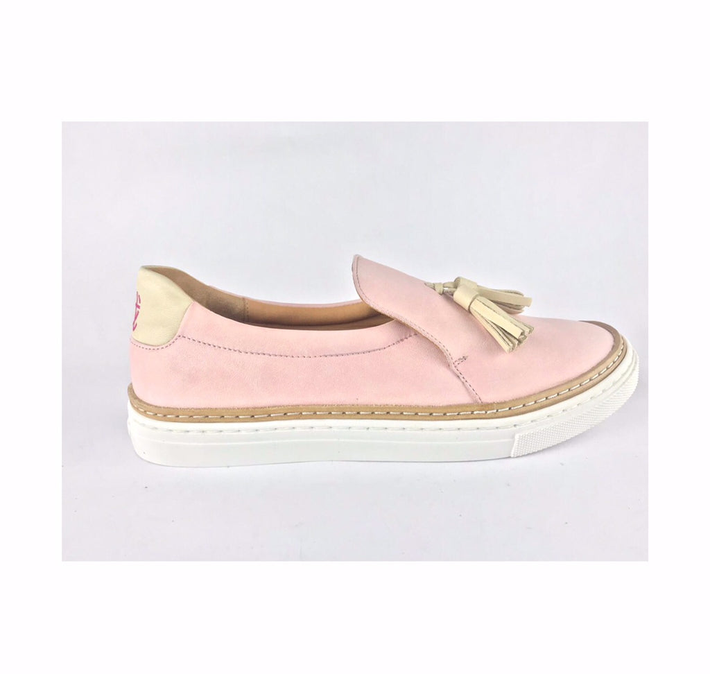 pink tassel loafers