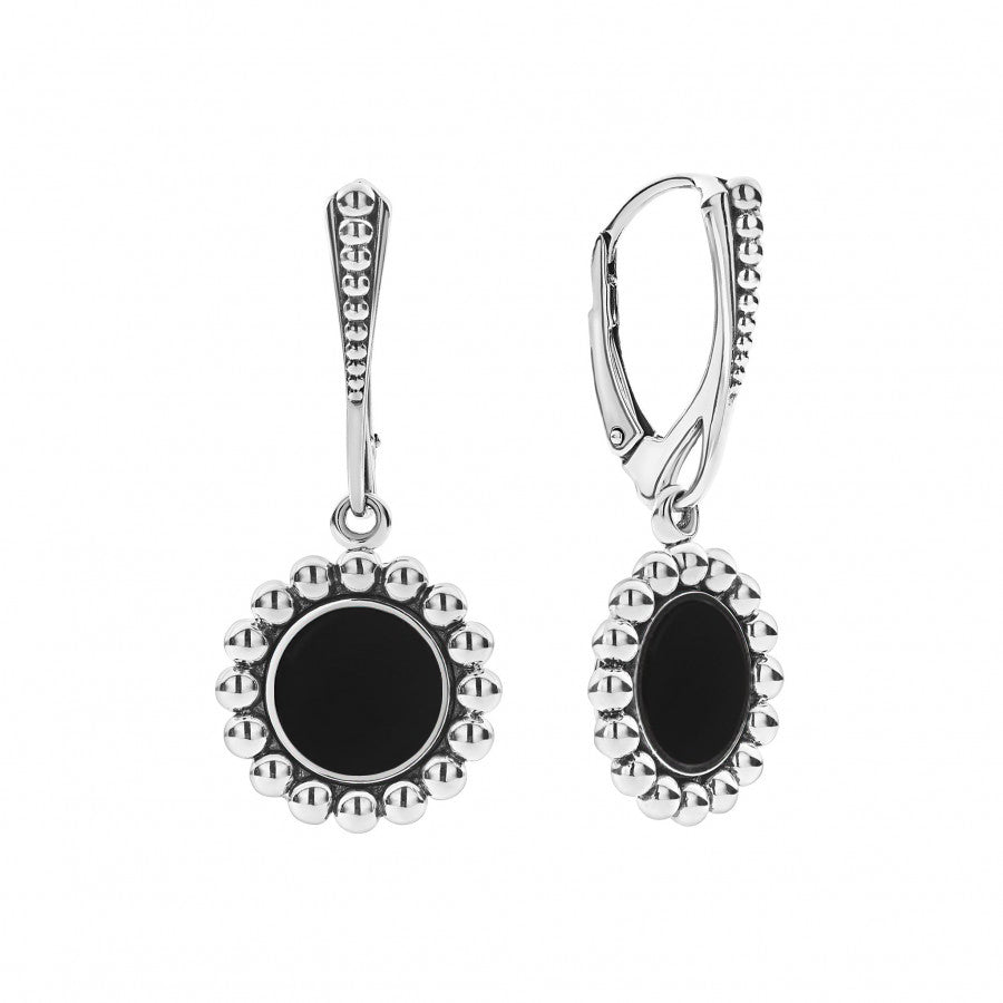 LAGOS Maya Black Onyx Circle Drop Earrings