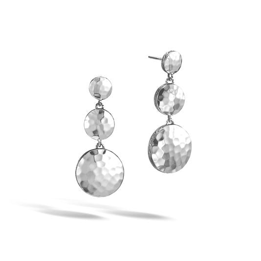 John Hardy Triple Drop Hammered Dot Earring