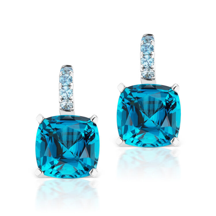 Jane Taylor Color Candy Drop Earrings w/ Blue Topaz