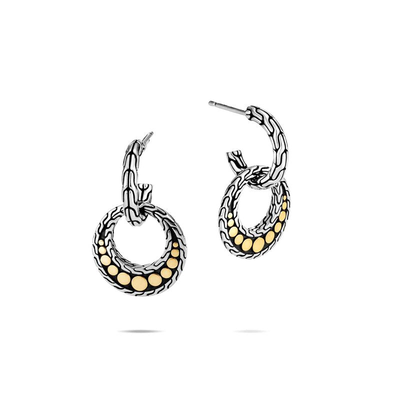 John Hardy Dot Drop Earrings with Yellow Gold